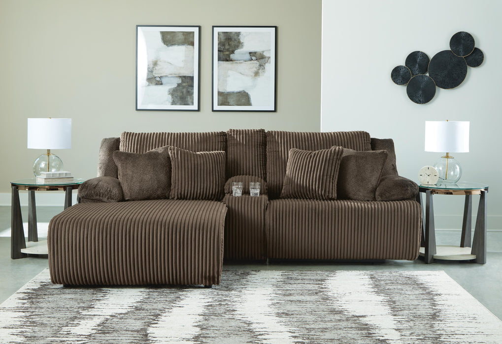 Top Tier Chocolate Top Tier 3-Piece Reclining Sectional Sofa with Chaise