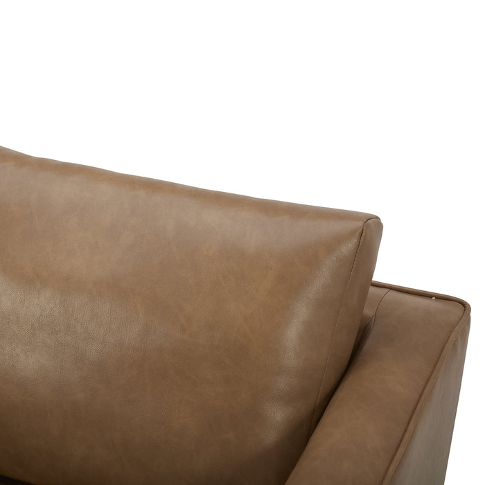 Better Homes & Gardens Steele Swivel Accent Chair, Camel Faux Leather - new