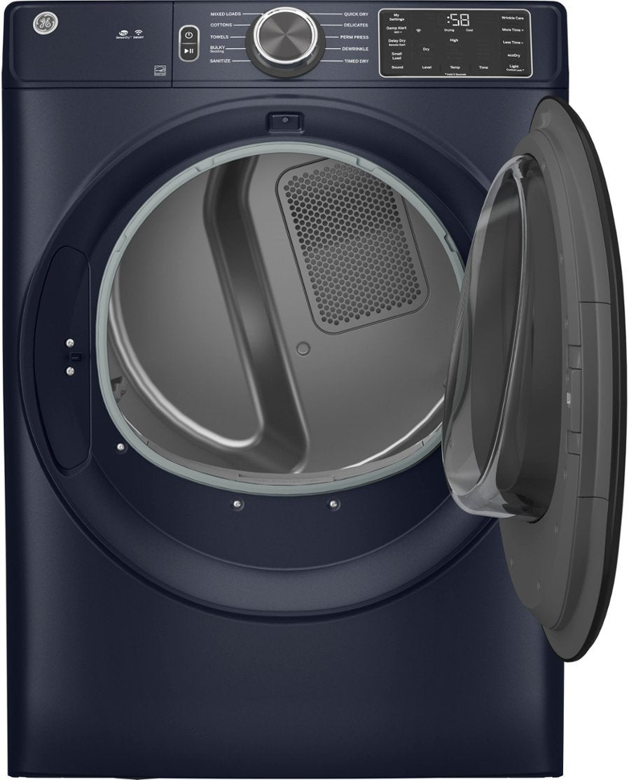 GE - 7.8 Cu. Ft. Smart Electric Dryer with Sanitize Cycle - Sapphire Blue - display_model