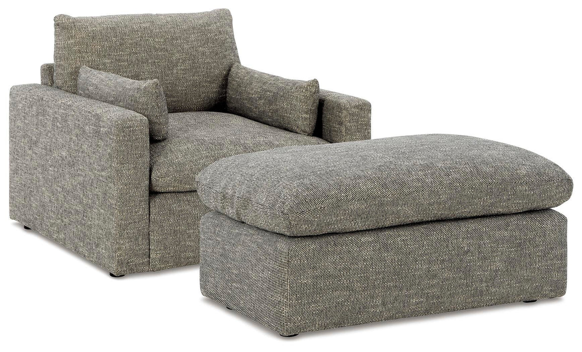 Dramatic Granite Dramatic Chair and Ottoman
