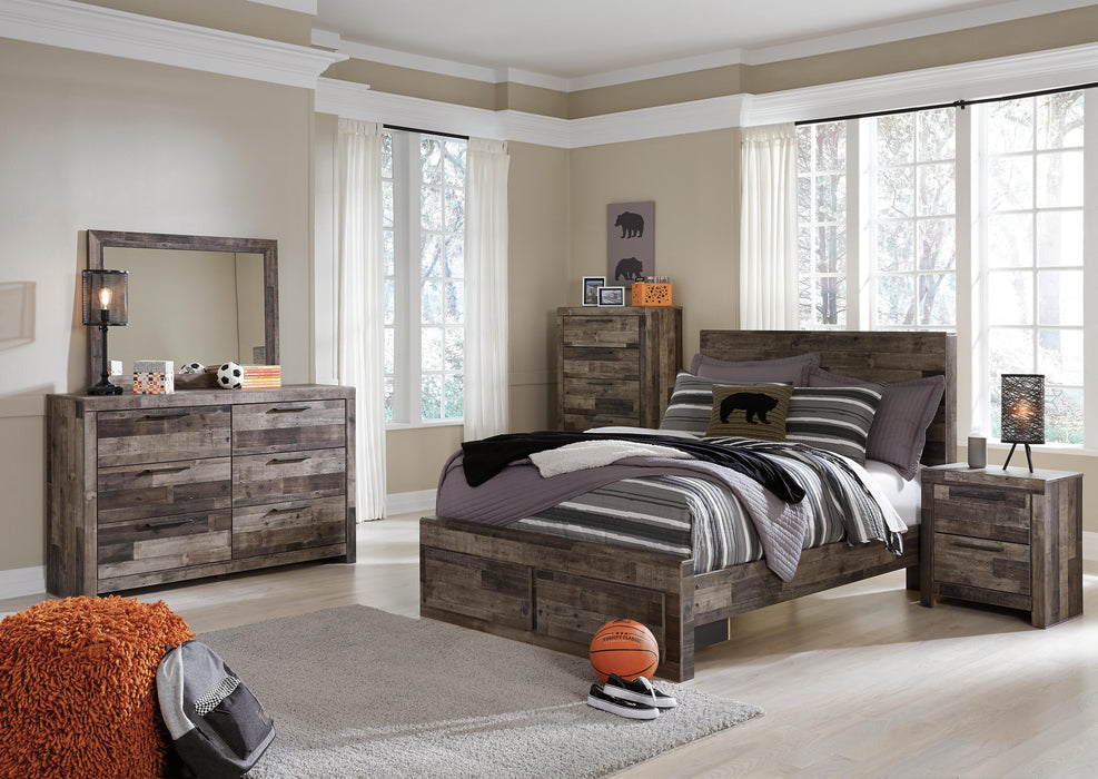 Derekson Multi Gray Derekson Full Panel Bed with 2 Storage Drawers