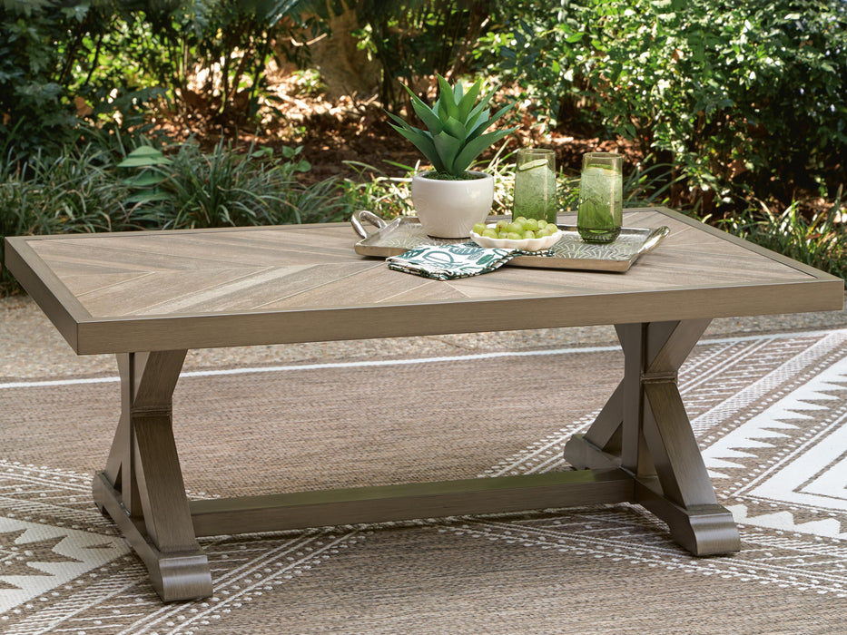Revare Beach Beige Rectangular Cocktail Table