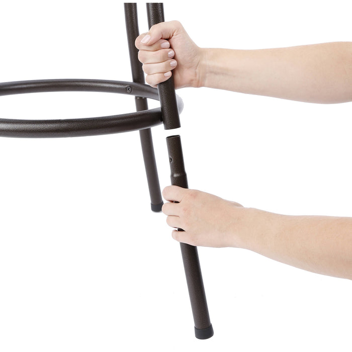 Mainstays 3 Pack Indoor Adjustable 24" or 29" Bronze Ladder Back Swivel Barstool, Tan Microfiber Seat - new