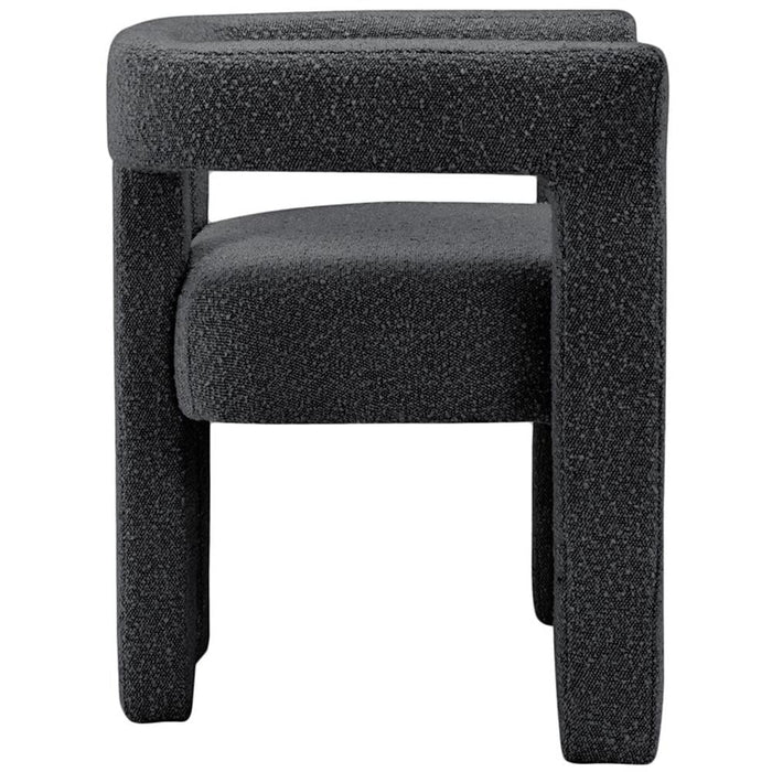 Maklaine Contemporary Fabric Accent Chair in Black - new