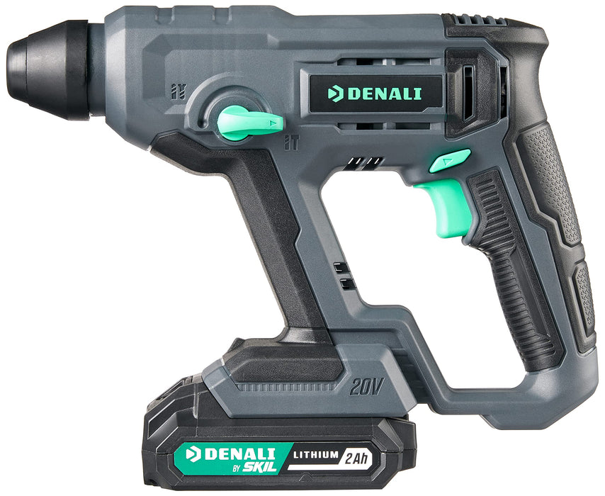 Amazon Brand - Denali by SKIL 20V Cordless Rotary Hammer Kit with 2.0Ah Lithium Battery and 2.4A Charger, Blue - open_box