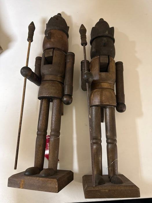 One Brown Pine Wood Nutcracker Decoration, 15", by Holiday Time - new