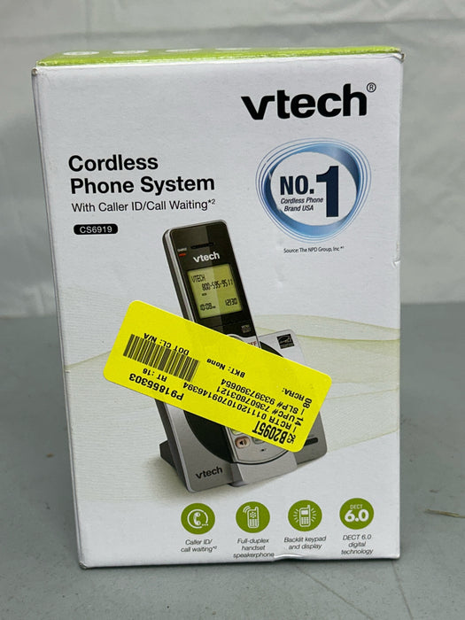 VTech Cordless Phone System w/ Caller ID Call Waiting DECT 6.0 Silver (CS6919)™ - new