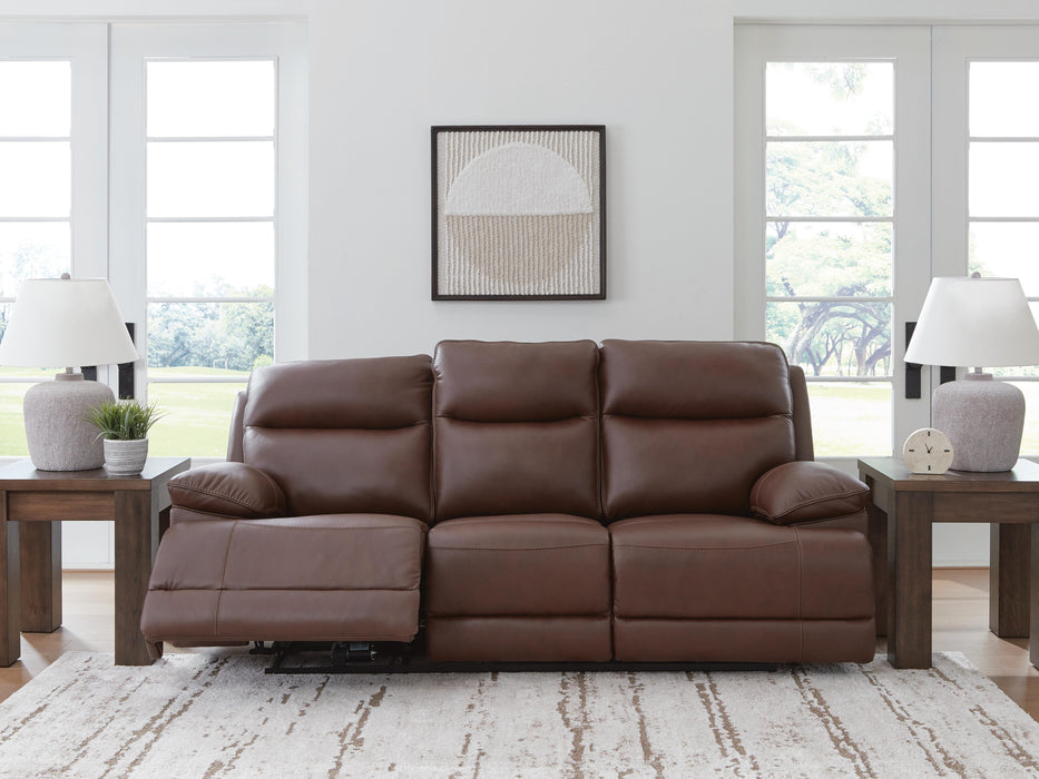 VonRyan Tobacco PWR REC Sofa with ADJ Headrest