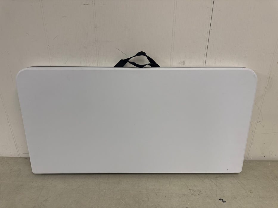 Mainstays 34" Square Resin Fold-in-Half Table, White - new