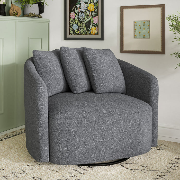 Beautiful Drew Chair by Drew Barrymore, Charcoal Boucle - new