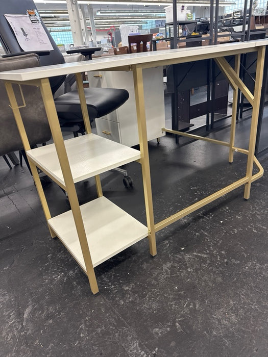 Techni Mobili L Shaped Desk - Two-Toned Computer Desk with Drawers & Storage Shelves - Simple Modern Furniture & Home Office Space Corner Table for Work & Writing - new