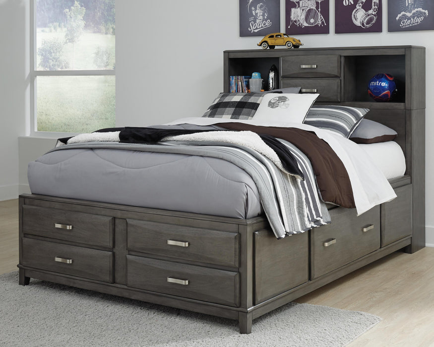 Caitbrook Gray Caitbrook Full Storage Bed with 7 Drawers