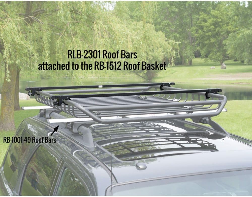 APEX LEGENDS RLB-2301 Universal Side Rail Mounted Steel Roof Crossbars, 46.5 inches, Pack of Two, Fit Raised Side Rails, black - open_box