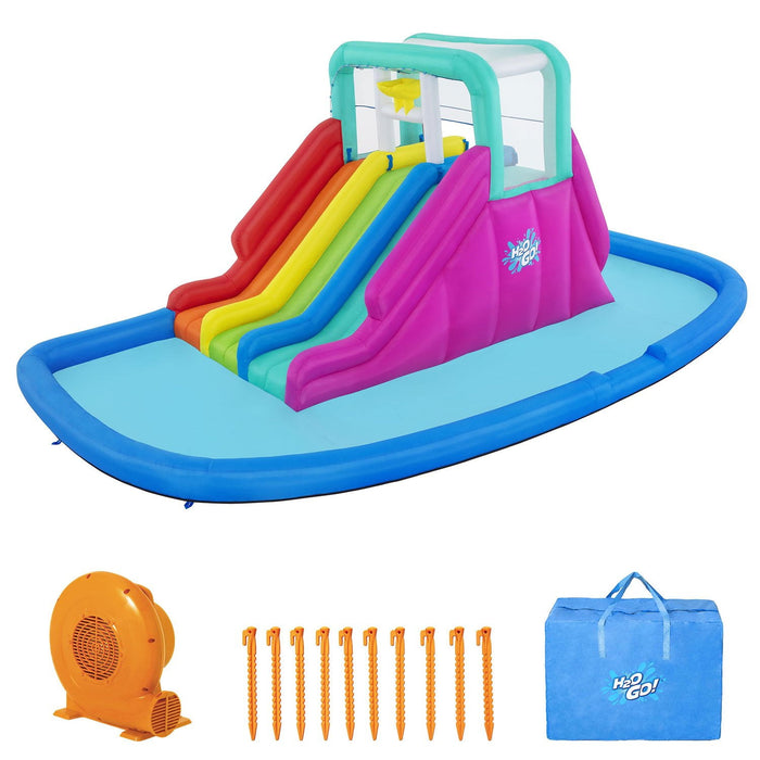 H2OGO! Triple Splash Kids Inflatable Water Park - Heavily Used - Needs Patch - See Images - used_marks_scratches