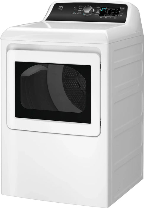 GE - 7.4 Cu. Ft. Front Load Electric Dryer with Sensor Dry - White with Matte Black - new