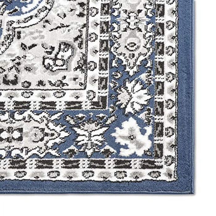 Home Dynamix Premium Sakarya Traditional Medallion Area Rug, Blue/Ivory, 21"x35" - new