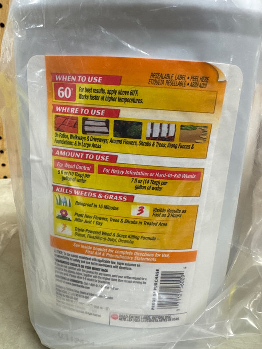 Spectracide Weed & Grass Killer Concentrate, Use on Patios, Walkways and Driveways, 40 oz. - new