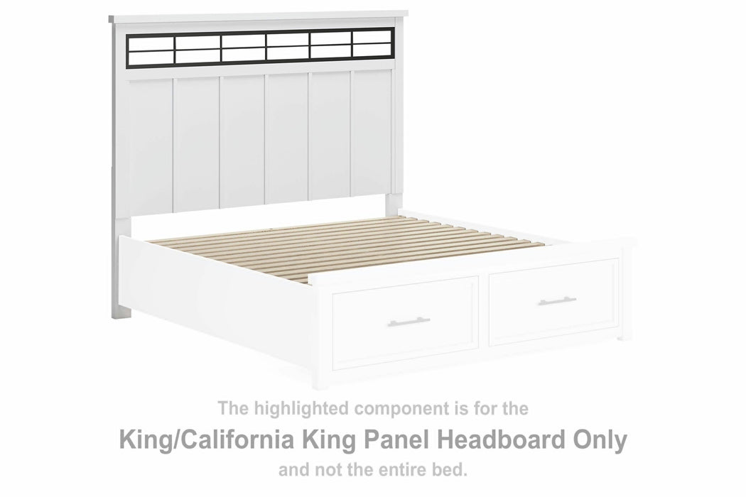 Ashbryn White/Natural K/CK Panel HDBD w/Roll Slats