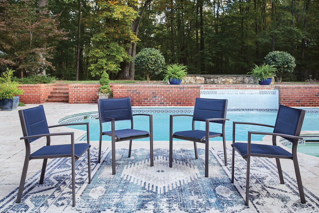Point Bonita Blue/Gray Sling Arm Chair (4/CN)