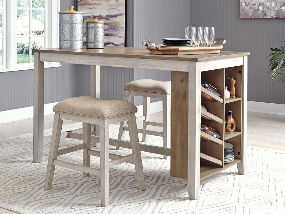 Skempton White/Light Brown RECT Counter Table w/Storage