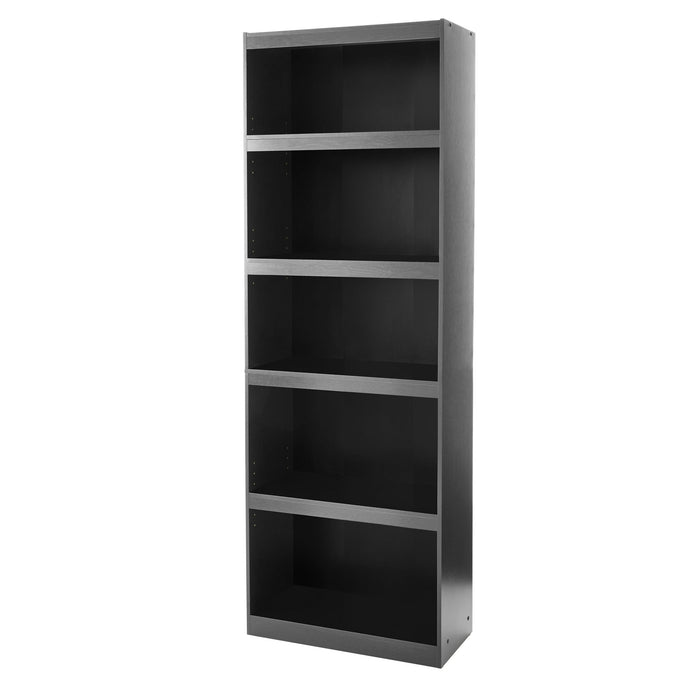 Mainstays Framed 5-Shelf Bookcase with Adjustable Shelves, True Black Oak - new