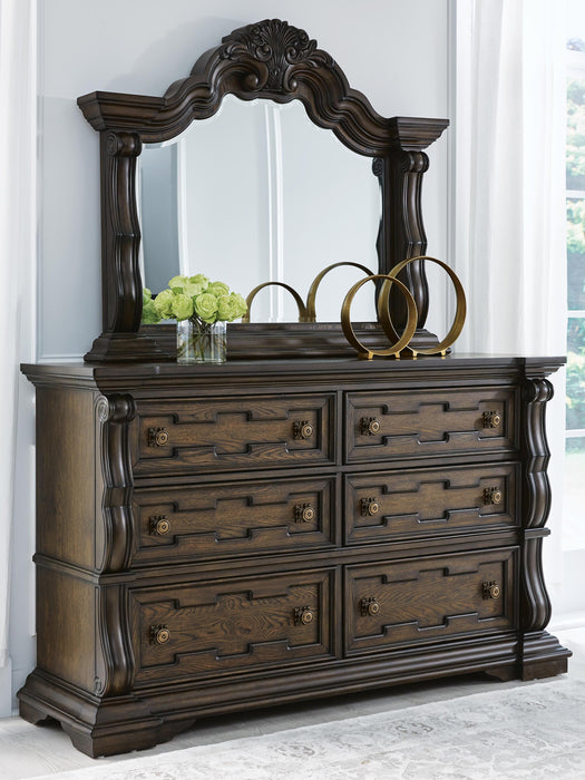 Maylee Dark Brown Maylee Dresser and Mirror