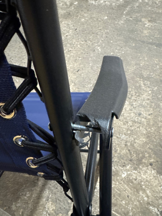 Zero Gravity Rocking Chair with Headrest Pillow Folding Recliner Foldable Lounge Chair, Blue - new