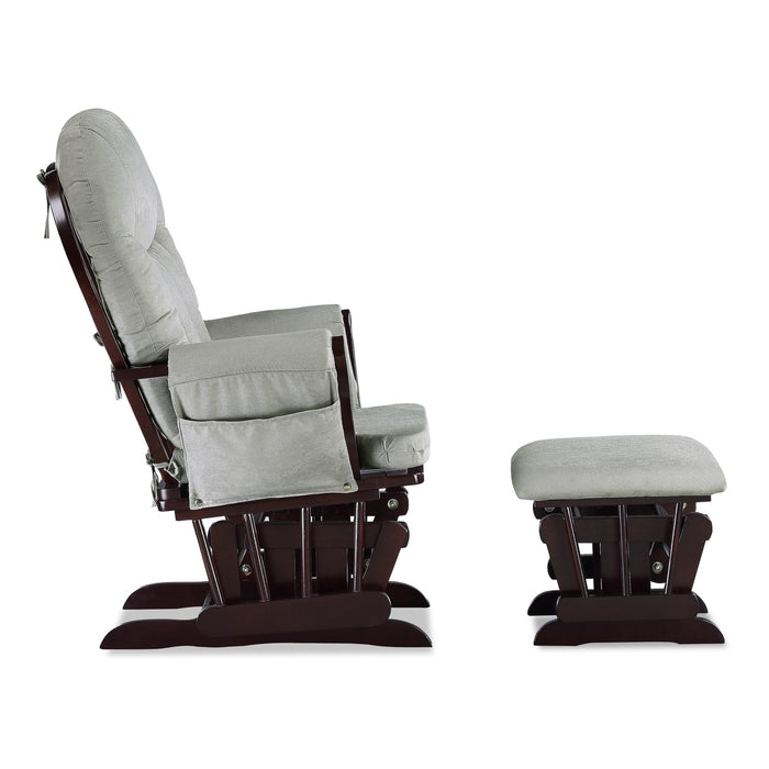 Baby Relax Huntington Glider Rocker, Gray and Espresso - new