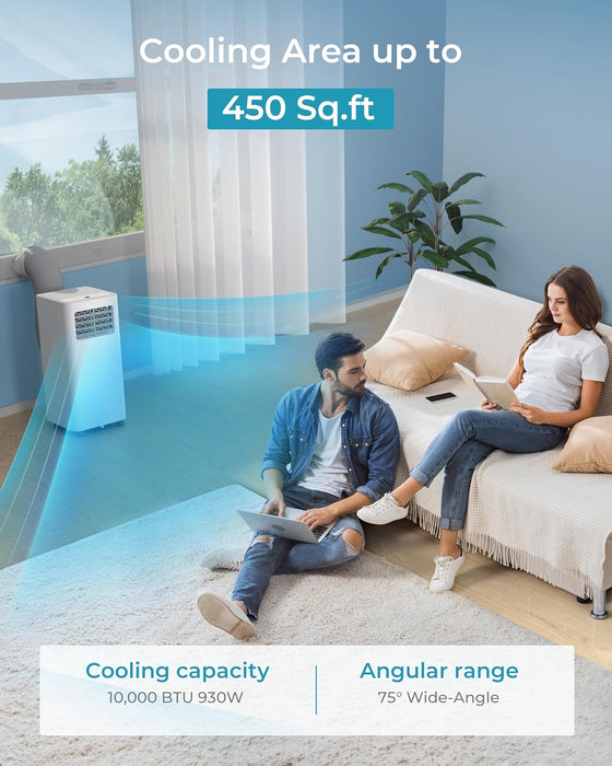 EUHOMY 8000 Btu Portable Air Conditioners, 3 in 1 Portable AC with Cool, Dry, Fan Modes, Quiet Air Conditioners with 24H Timer & Sleep Modes, with Remote, for Bedroom, Apartments up to 350 Sq.Ft - new