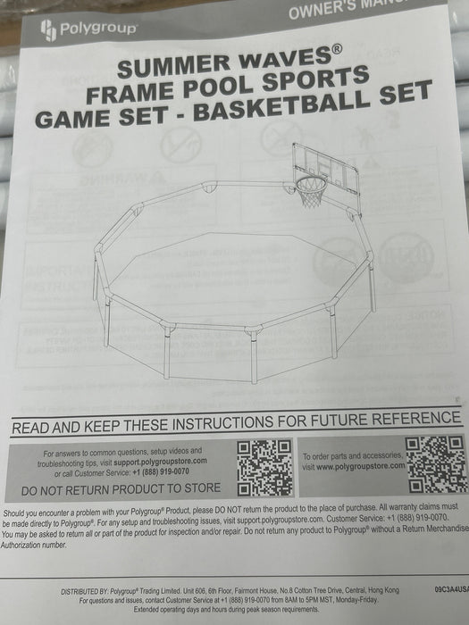 Summer Waves Basketball Set with Basketball Hoop for Frame Pools - new