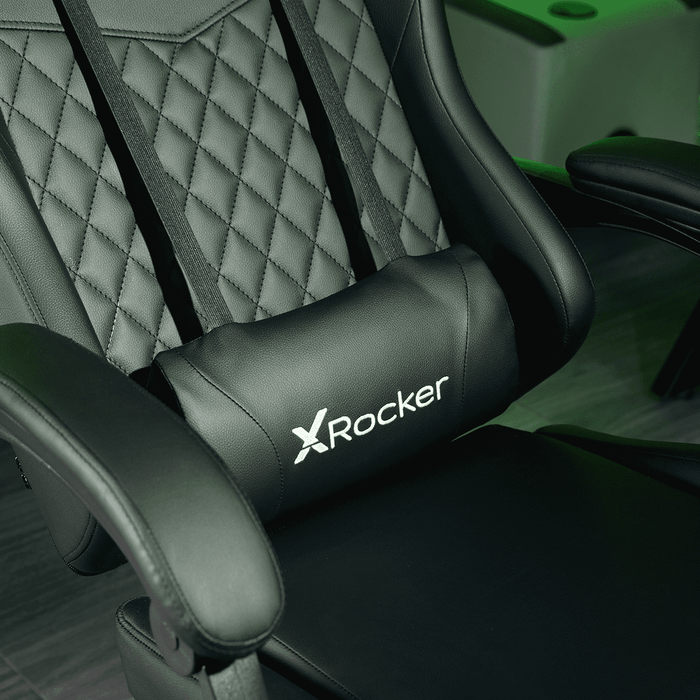 X Rocker Apex PC Gaming Chair with Massage Function and Footrest, Black - new