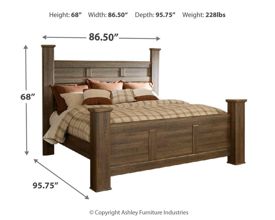 Juararo Dark Brown Juararo King Poster Bed