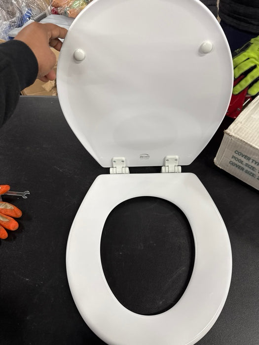 BEMIS 500EC 390 Toilet Seat with Easy Clean & Change Hinges, 1 Pack Round, Cotton White - open_box