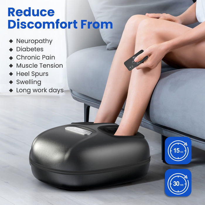Renpho Shiatsu Foot Massager with Heat for Neuropathy Tired Foot Blood Circulation, FSA HSA Eligible,Black, Birthday Gifts for Mom Dad Men - new