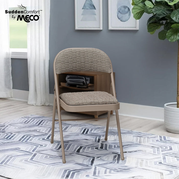 Fabric double padded folding chair- Courtyard Chicory ( Pack of 6 ) - new