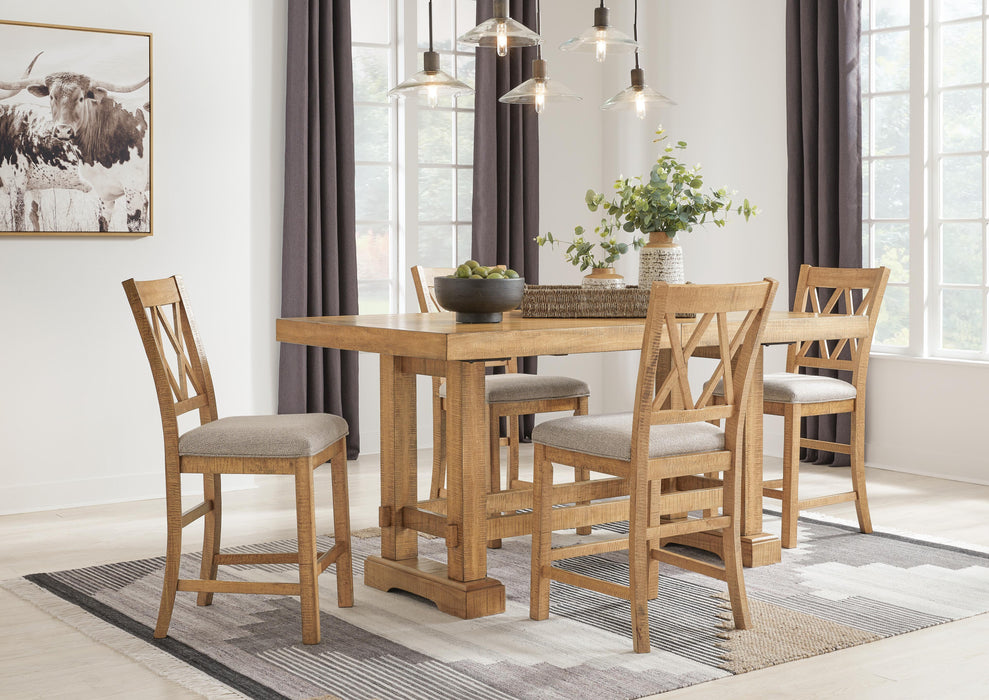 Havonplane Brown Havonplane Counter Height Dining Table and 4 Barstools