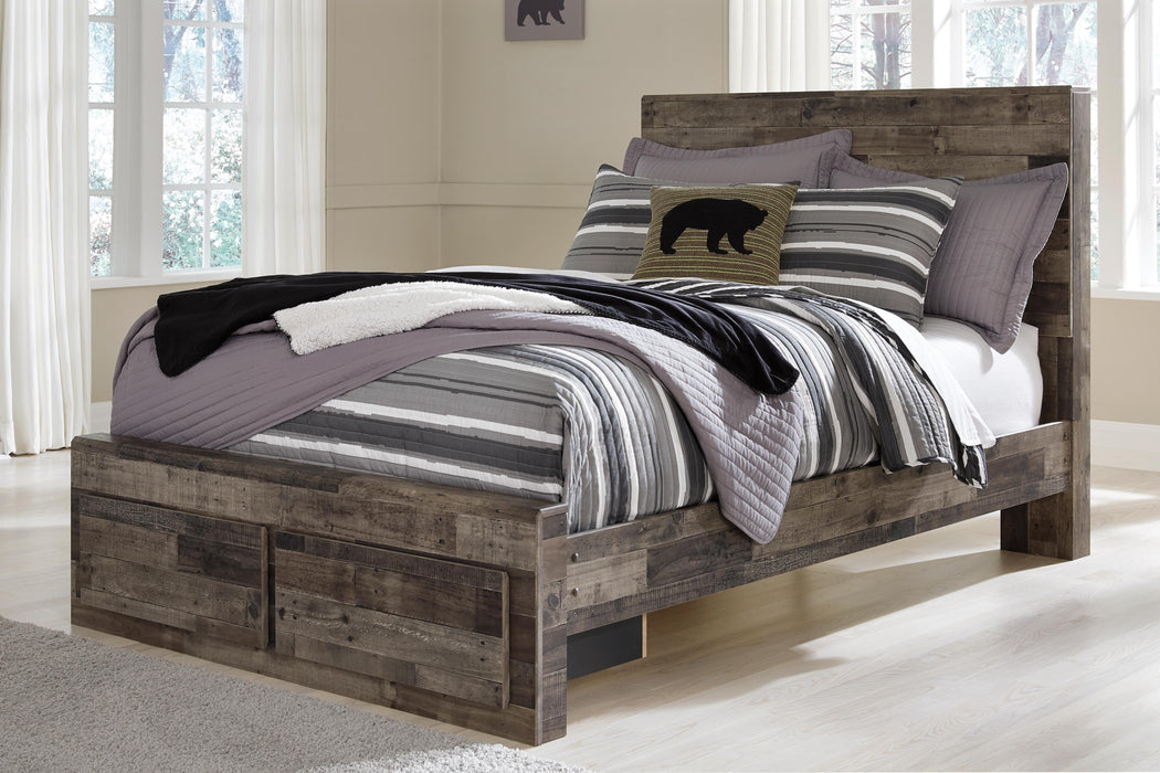 Derekson Multi Gray Derekson Full Panel Bed with 2 Storage Drawers
