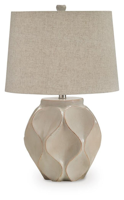 Edselham Distressed Cream Paper Table Lamp (1/CN)