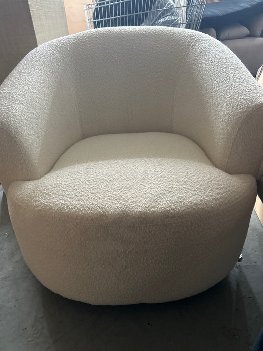 Mainstays Boucle Swivel Accent Chair, Cream - new