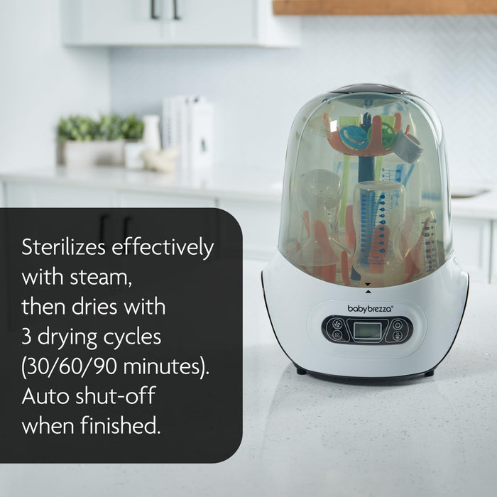 Baby Brezza Baby Bottle Sterilizer and Dryer Machine – Electric Steam Sterilization - Universal Fit - Pacifiers, Glass, Plastic, and Newborn Feeding Bottles - open_box