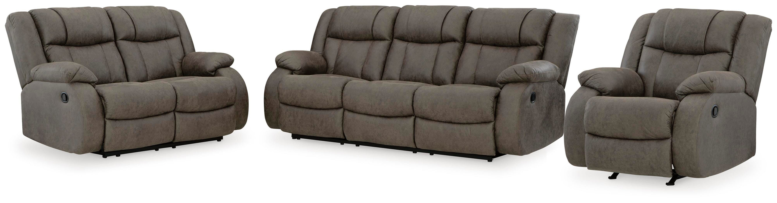 First Base Gunmetal First Base Sofa, Loveseat and Recliner