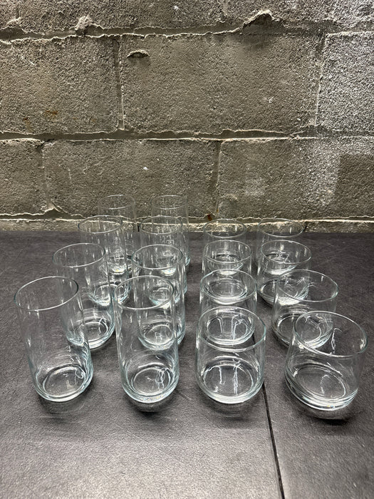 Libbey Polaris Tumbler and Rocks Glass Set, Elegant Drinkware Glasses Set, Lead-Free Tall Drinking Glasses with Modern Clean Lines, Dishwasher Safe Drinking Glasses Set of 16, Axis - new