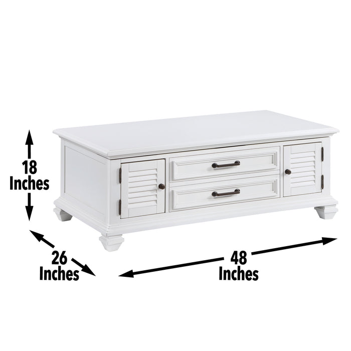 Charlestown White 48" Lift Top Coffee - new