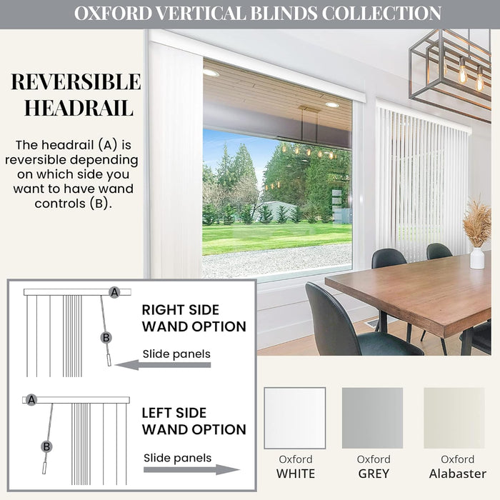 CHICOLOGY Vertical Blinds , Door Blinds & Shades , Blackout Window Shade , Vertical Blinds for Doors , Sliding Blinds Oxford White (Vinyl) 78"W X 84"H - new