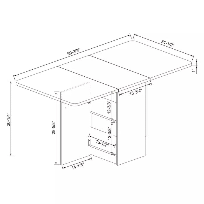 Drop Leaf Dining Table with Storage Shelves White - Room Essentials™