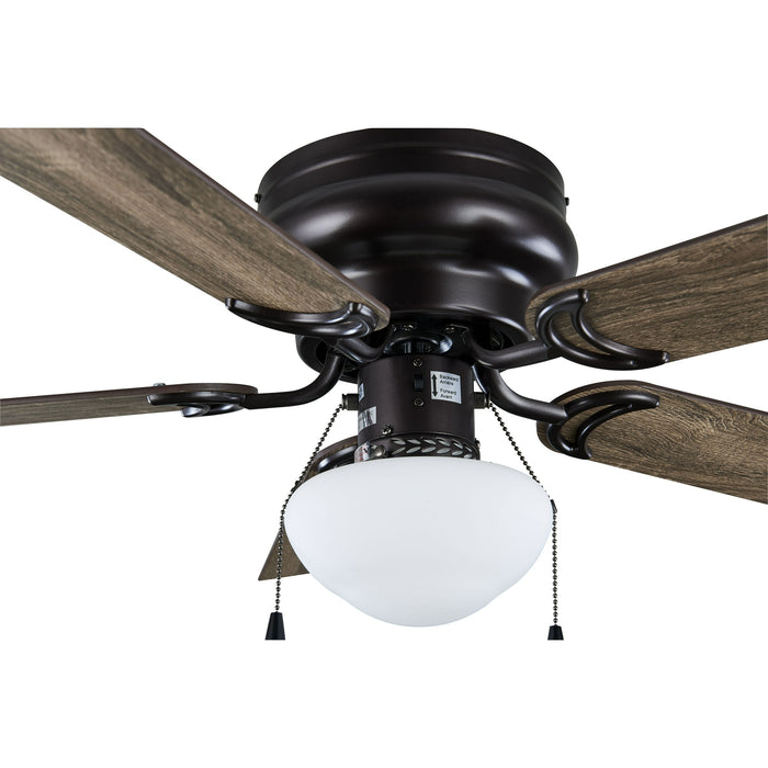 Mainstays 44" Hugger Indoor Ceiling Fan with Single Light, Bronze, 5 Blades, LED Bulb,Reverse Airflow - new