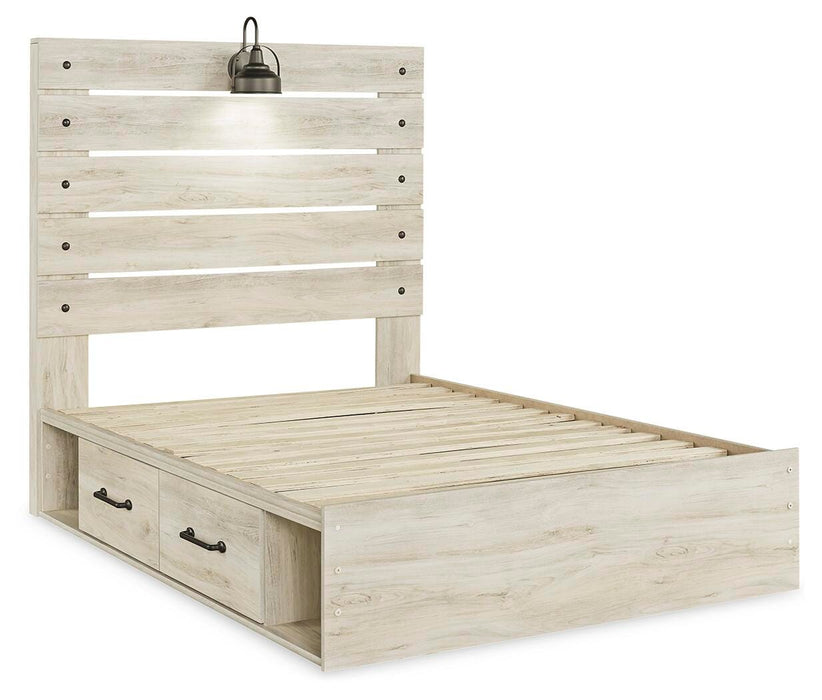Cambeck Whitewash Cambeck Full Panel Bed with 2 Storage Drawers