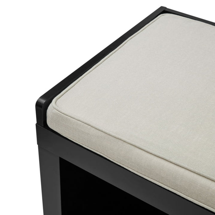 Better Homes and Gardens 3-Cube Upholstered Storage Bench, Black - new