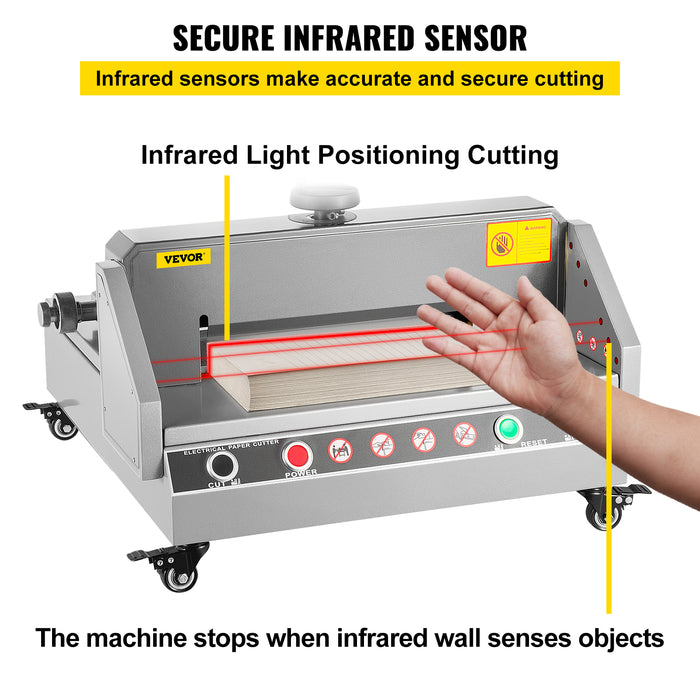 VEVOR Electric Paper Cutter 0-330 Cutting Width, Electric Paper Trimmer, 40mm Cutting Thickness, Desktop Cutting Paper Machine, Industrial Paper Cutter, Heavy Duty Paper Cutter, for Office,