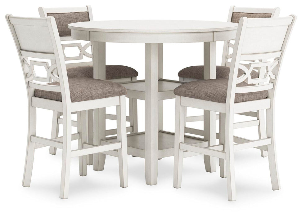 Erinberg Antique White DRM Counter Table Set (5/CN)